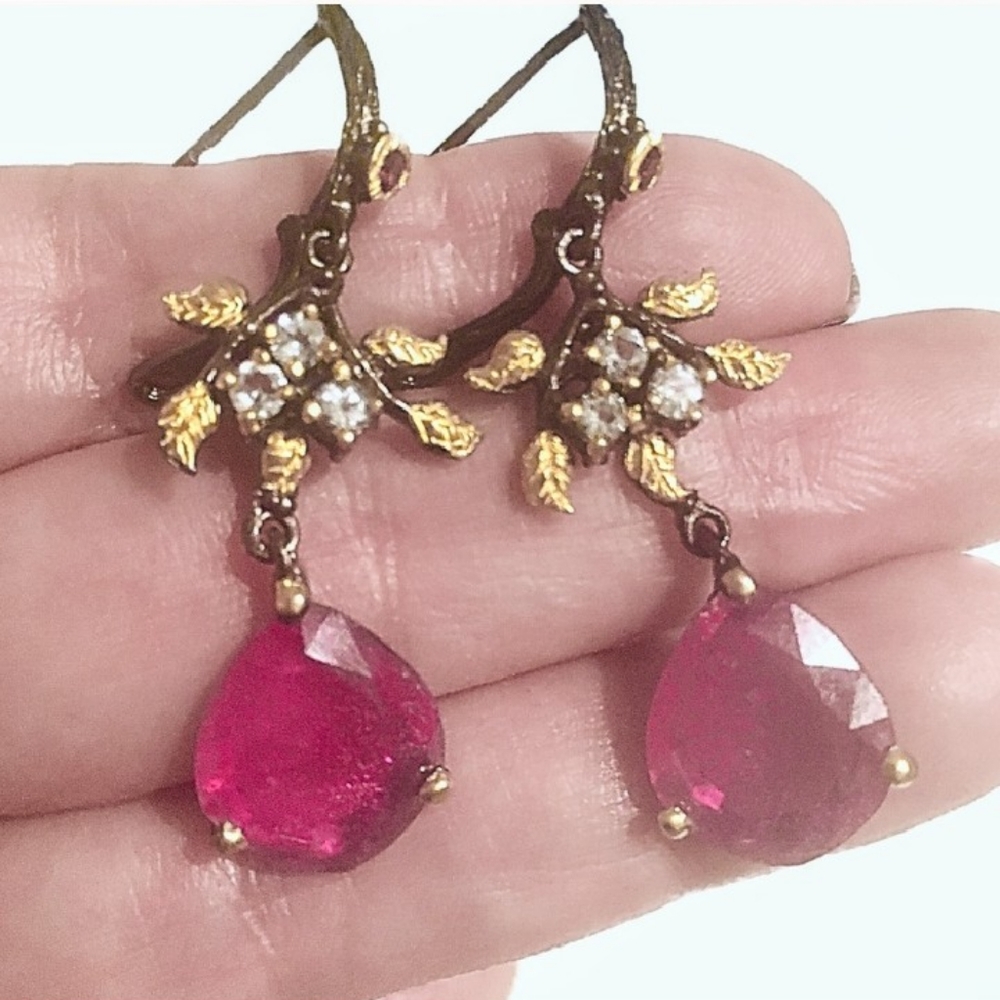SOLD Natural Ruby earrings